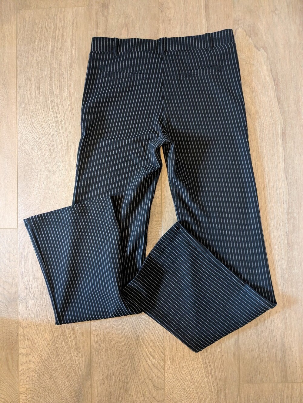 Betabrand Yoga Dress Pants Black Pinstripe Medium - Picture 2 of 6